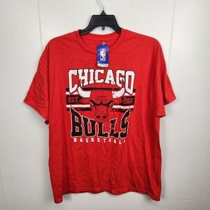 Chicago Bulls Shirt Mens XL Red Basketball NBA Ultra Game Fashion Nova Tee 1966‎